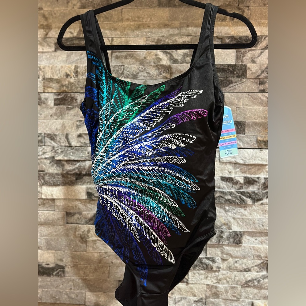 Swim Solutions Women's Firework Chic Print One-Piece - Size 10 - NWT